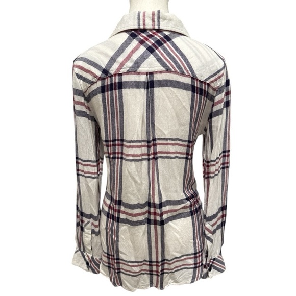 Rails Hunter Plaid Button Down Shirt White Black Maroon Super Soft Flannel Sz S - Picture 5 of 11
